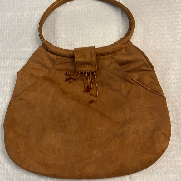 Glow by JLO Tan Bag with Beads on Snap Closure - Picture 3 of 12